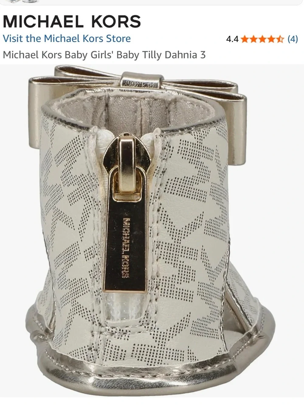 Michael Kors Baby Metallic Gold Logo Bow Sandals